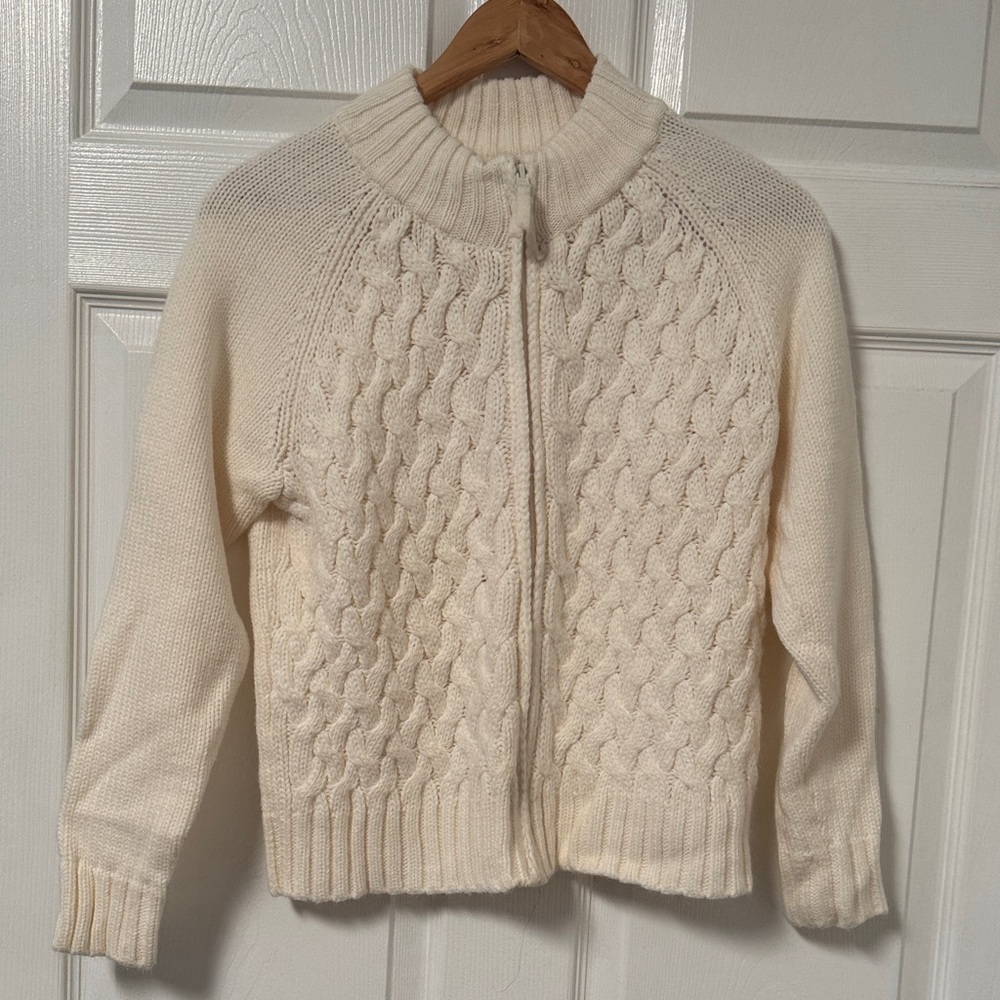 St. John's Bay Women's Ivory Cable Knit Cardigan (5